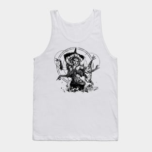 Kali Goddess Black Ink Transparent Tank Top